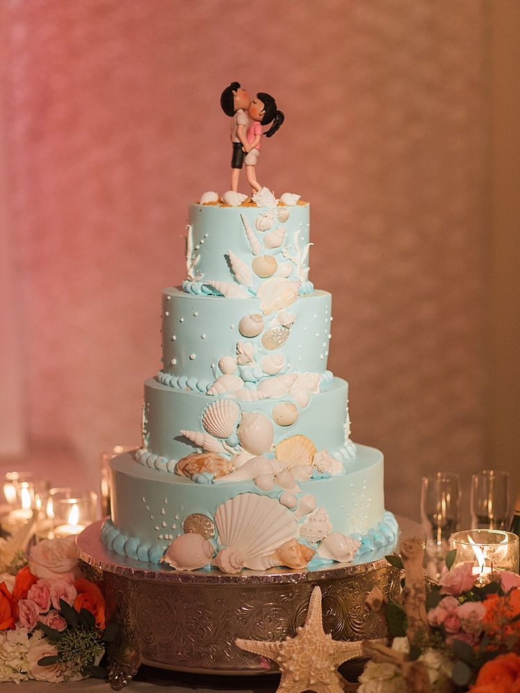 beach wedding cake