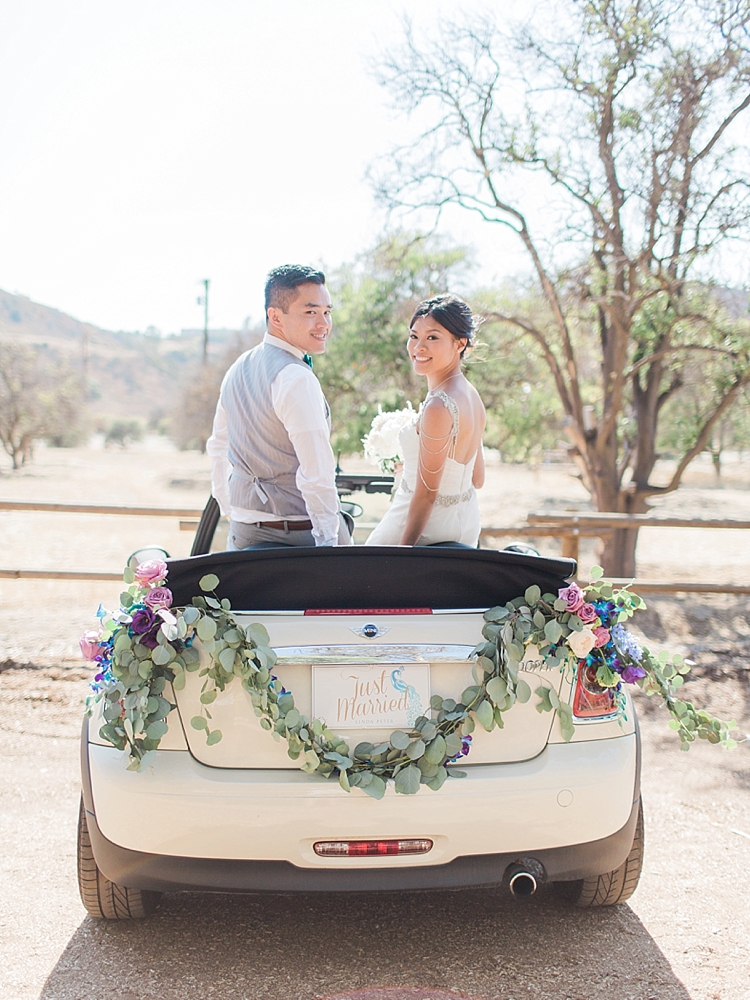cute wedding getaway car