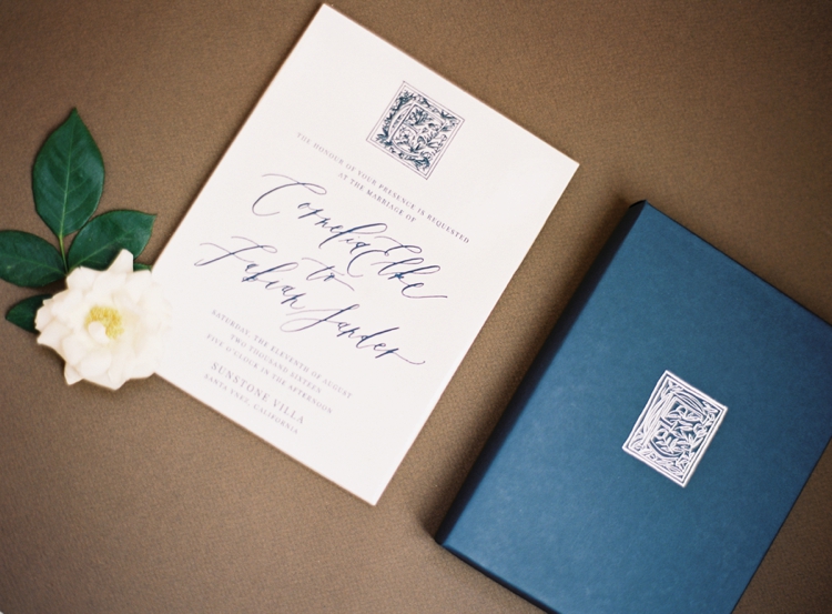written word calligraphy wedding invitation