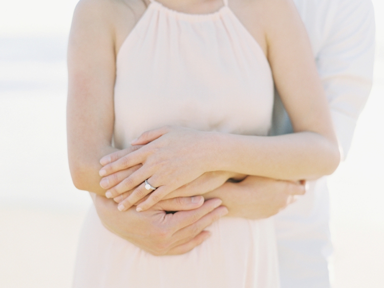 soft pastel beach engagement pictures