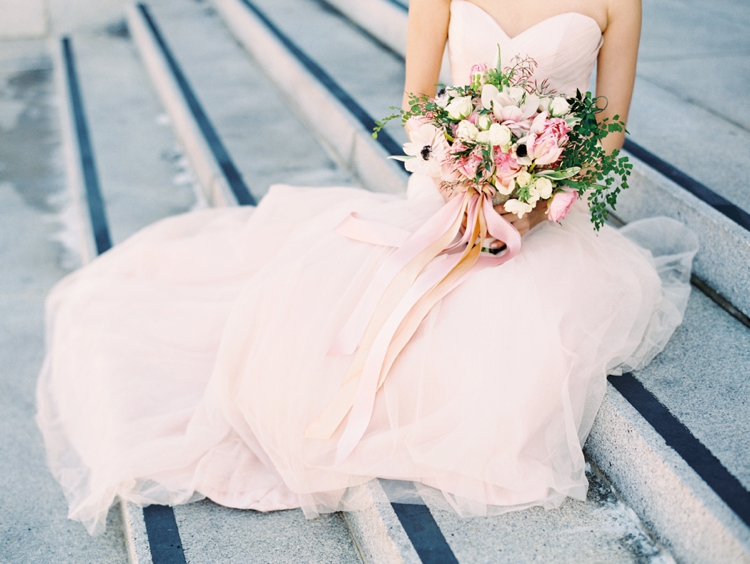 blush wedding dress