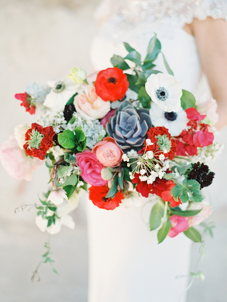 colorful wedding bouquet