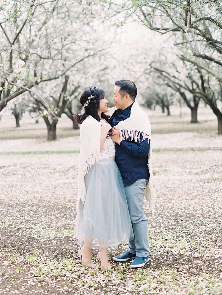 bakersfield almond orchard engagement