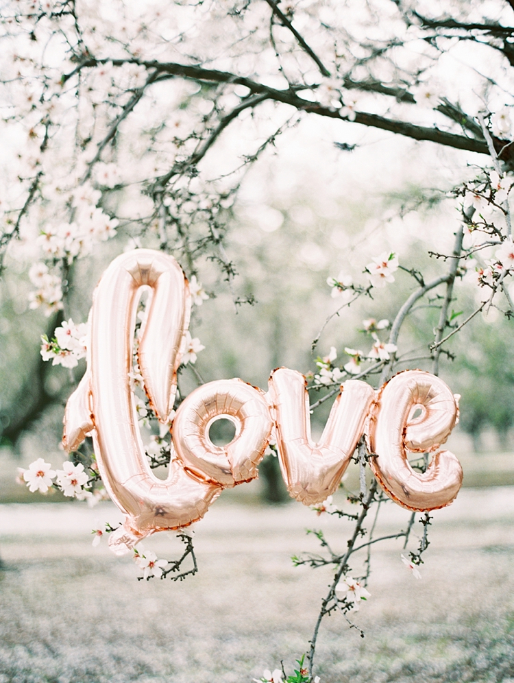 love script balloon rose gold