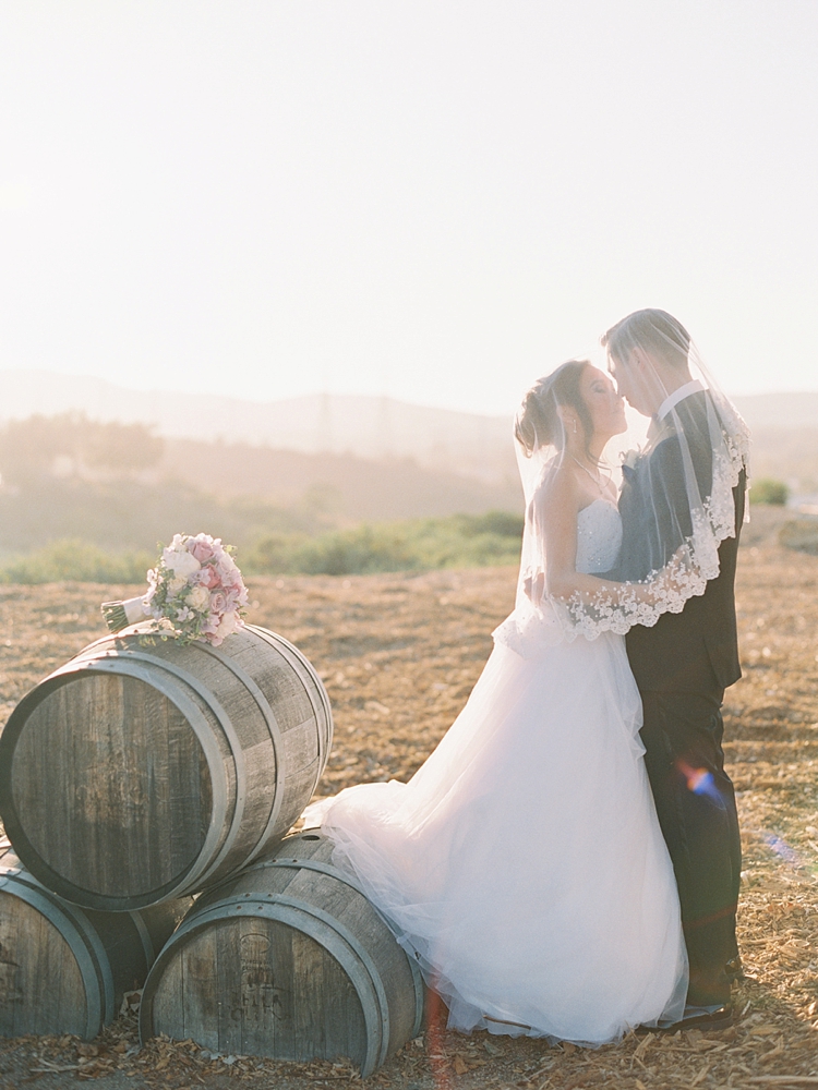 bride and groom sunset photos