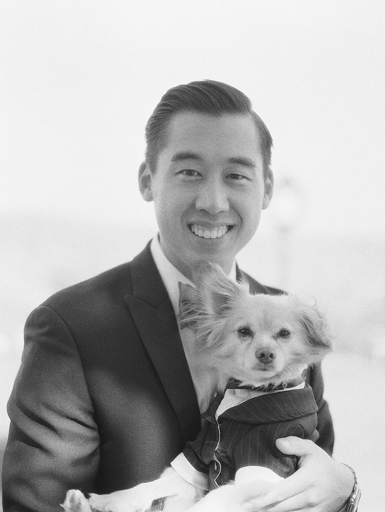 groom with dog