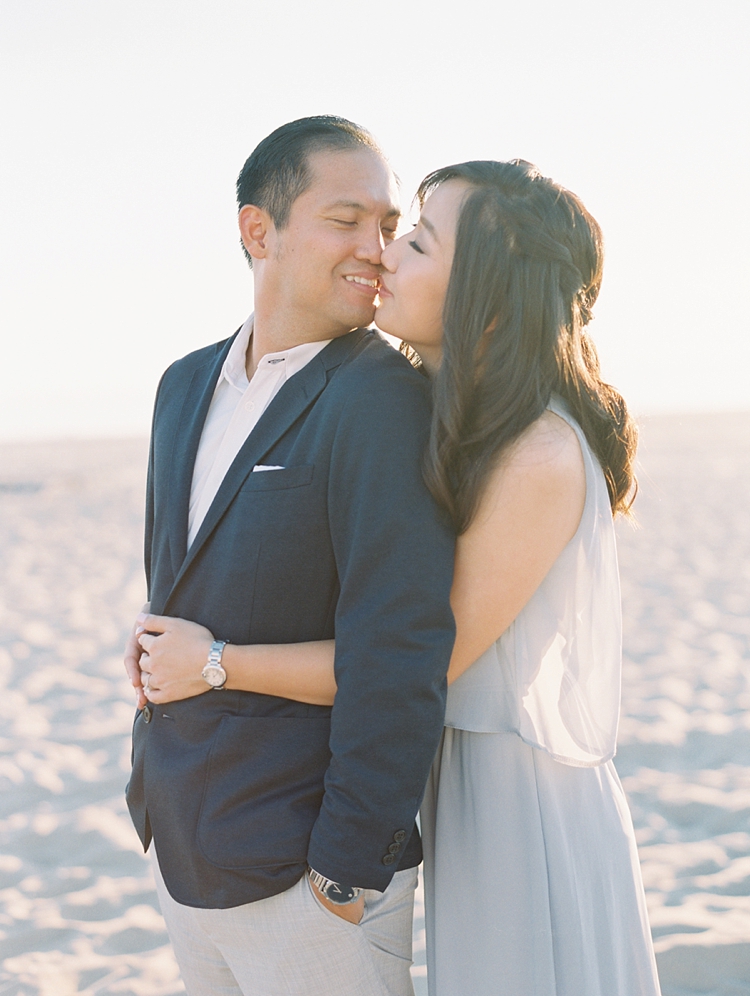 gray flowy dress engagement photos