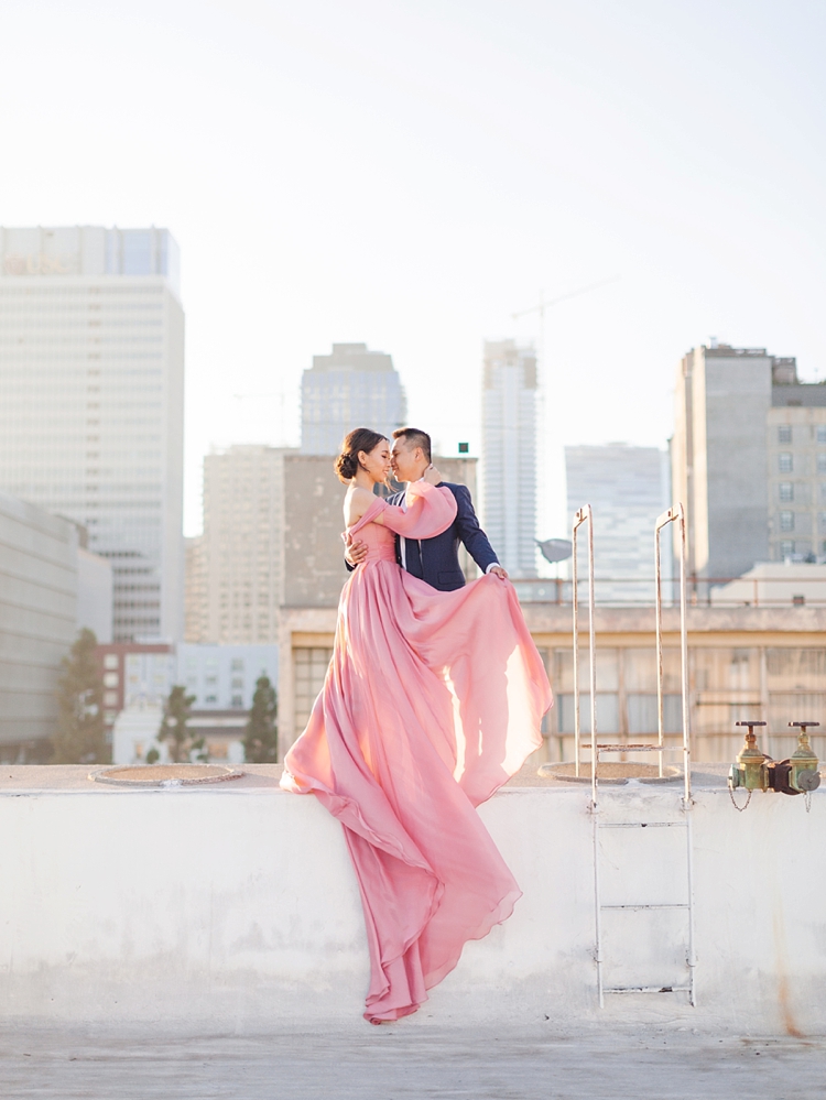 dtla rooftop engagement session