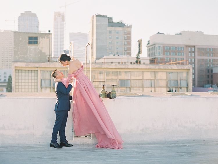 los angeles rooftop engagement shoot