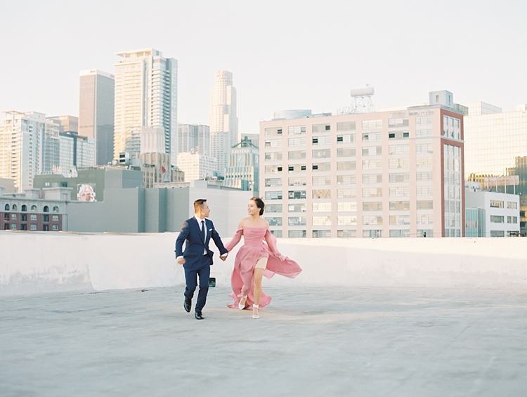 los angeles rooftop romantic engagement